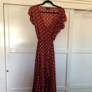 Hi-low wrap dress